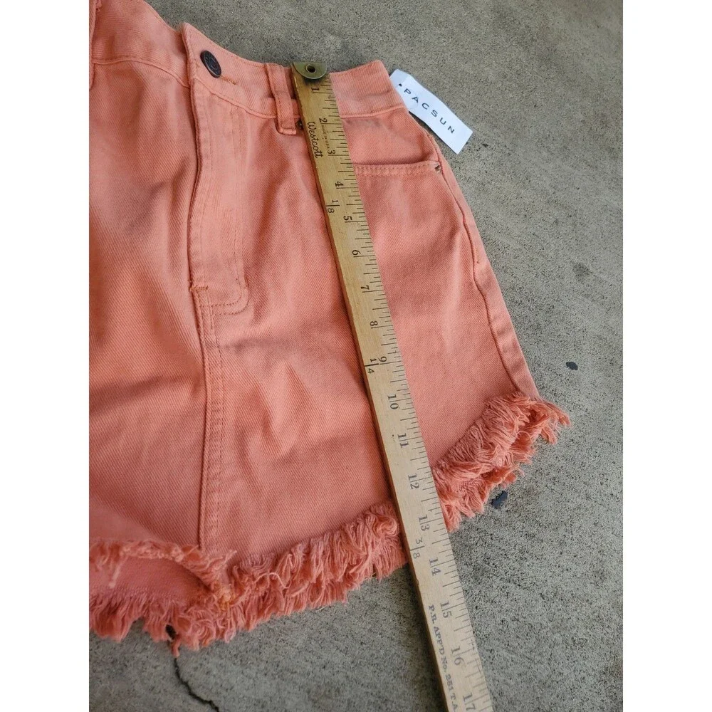 Pacsun Clay Salmon Denim Skirt Frayed Edge Size 25